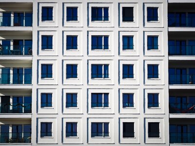 Building geometric facade photo