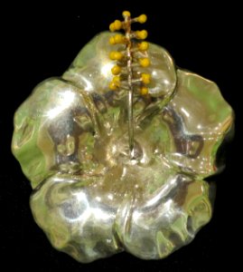 Gump's by G Cini STERLING SILVER Figural 'Hibiscus Flower' Pin 