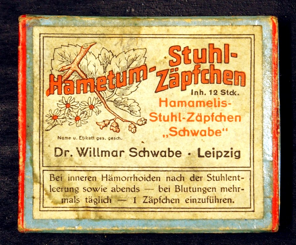 Hametum Stuhl Zäpfchen, Dr Willmar Schwabe - Leipzig