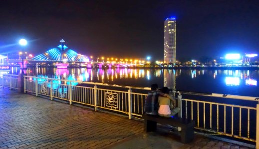 Han River walkway at night - Da Nang, Vietnam - DSC02131 photo