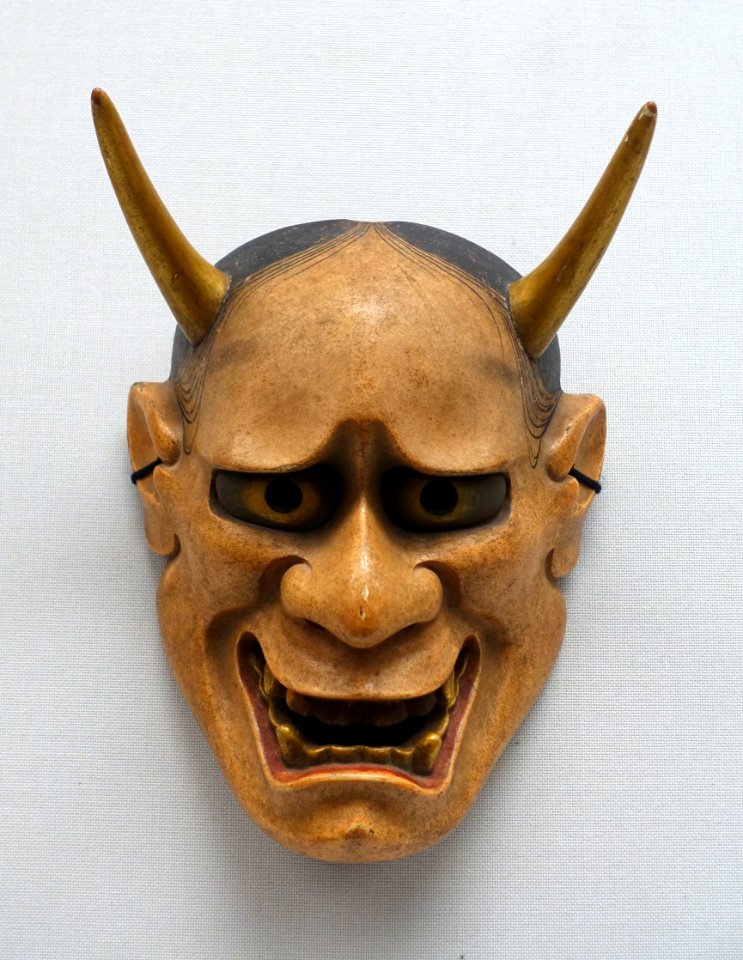 Han'nya type noh mask, with inscription Omi utsu, Edo period, 1600s-1700s AD, wood, polychromy - Tokyo National Museum - Ueno Park, Tokyo, Japan - DSC08983