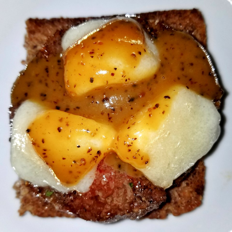 Hamburger with Navarra cheese and black pepper mustard on three grain German bread - Massachusetts