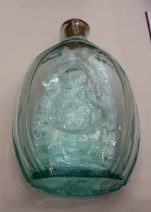 Half-Pint Spirits Flask, Albany Glass Works, c. 1847-1851, mold-blown glass - Albany Institute of History and Art - DSC08158
