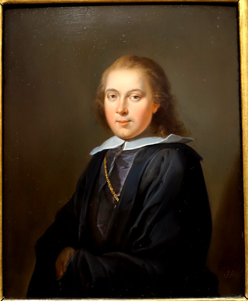 Half-length portrait of a man, JHA, oil on copper - Villa Vauban - Luxembourg City - DSC06488