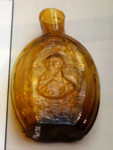 Half-Pint Spirits Flash, Albany Glass Works, c. 1847-1851, glass - Albany Institute of History and Art - DSC08156