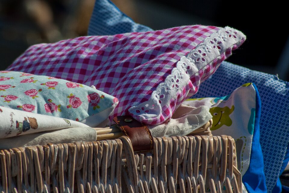 Pillows bedding basket