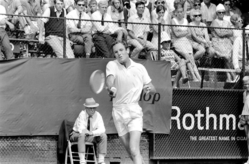 Halve finale, Tom Okker (Nederland) in actie, Bestanddeelnr 922-6771
