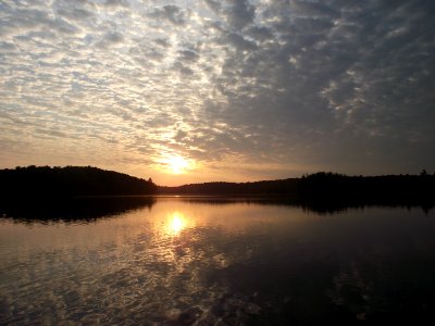 Haliburton Scout Reserve sunrise from Canoe Point, July 2017