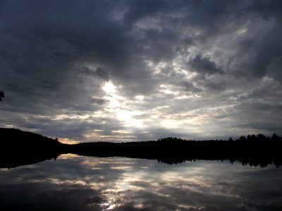 Haliburton Scout Reserve after sunrise from Canoe Point, July 2017