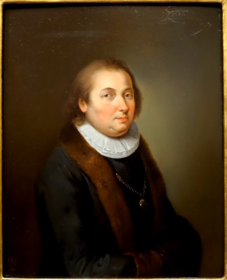 Half-length portrait of a man, JHA, oil on copper - Villa Vauban - Luxembourg City - DSC06484