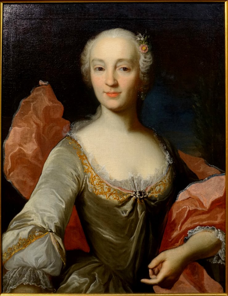 Half-length portrait of a young lady, artist unknown, 1700s, oil on canvas - Villa Vauban - Luxembourg City - DSC06461