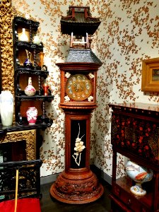 Hall clock commissioned by Henry Seligman, Tiffany & Co., Japanese case, 1900-1901, hardwood, copper, silver, gilding, ivory, lacquer, mother-of-pearl, brass - Museum of Fine Arts, Boston - 20180922 155944
