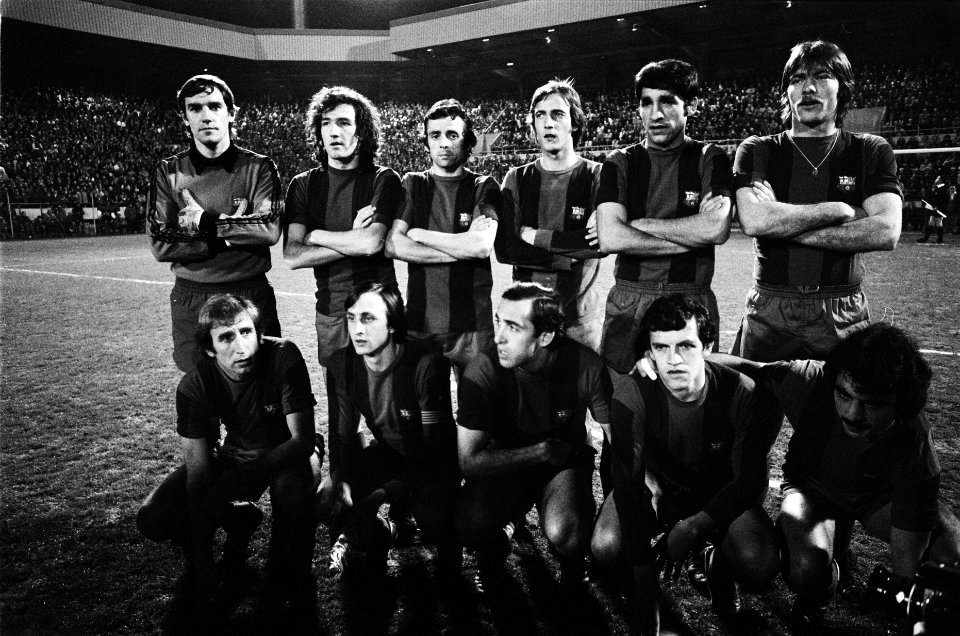 Halve finale Uefa-cup PSV tegen Barcelona 3-0, elftal Barcelona, Bestanddeelnr 929-6484
