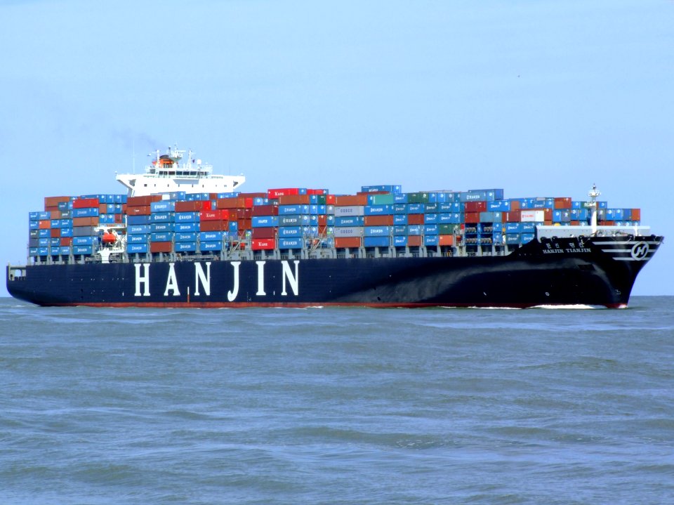 Hanjin Tianjin p4 approaching Port of Rotterdam, Holland 08-Jul-2007