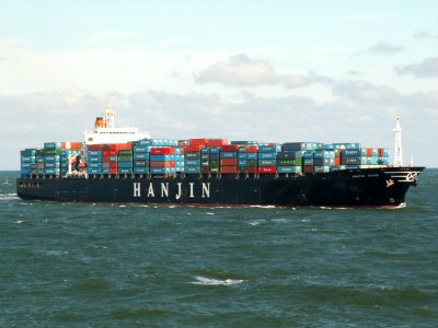 Hanjin Irene IMO 9021693approaching Port of Rotterdam, Holland 10-Aug-2005