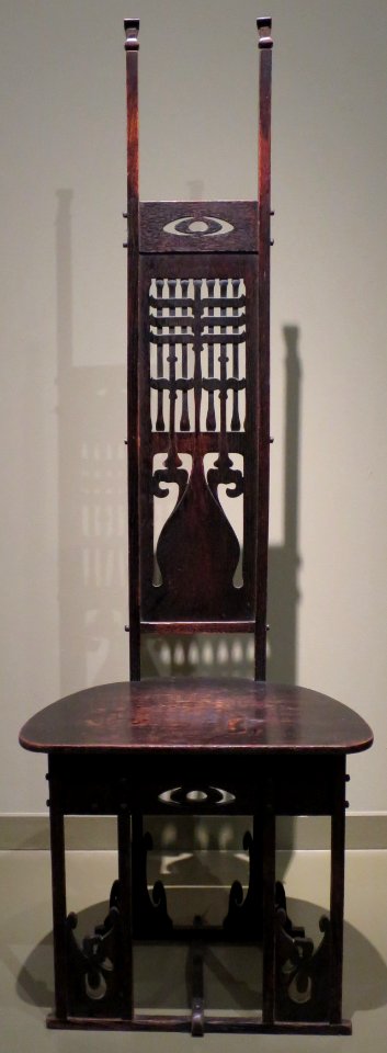 Hall chair designed by Charles Rohlfs, c. 1900, oak, LACMA