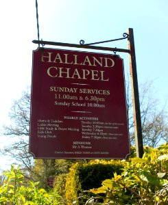 Halland Chapel, B2192, Halland (April 2011) (Sign)