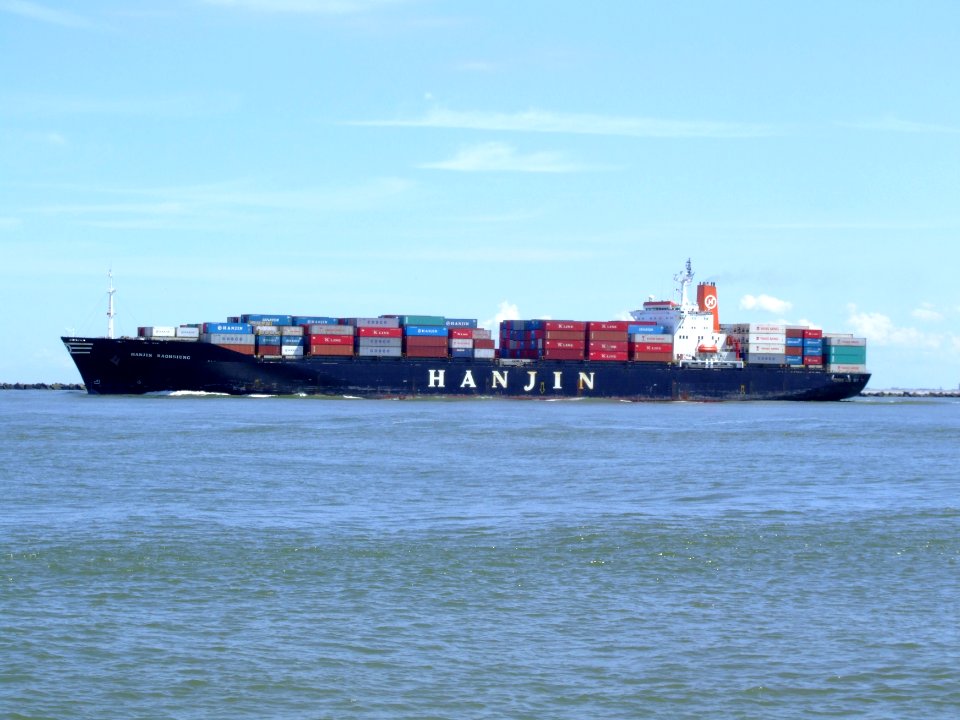 Hanjin Kaohsiung p3, leaving Port of Rotterdam, Holland 08-Jul-2007