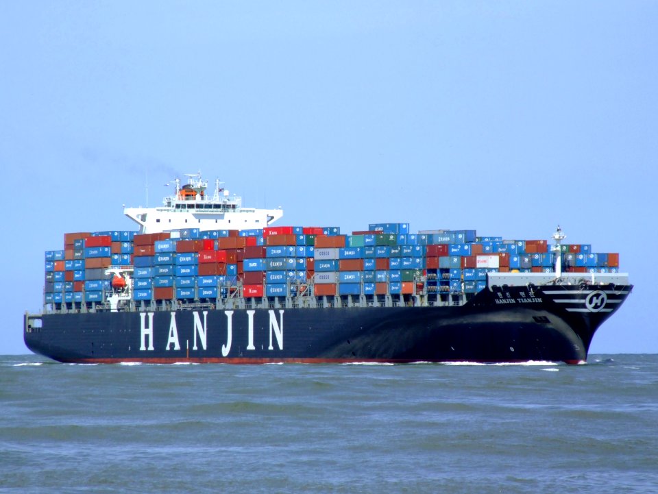 Hanjin Tianjin p2 approaching Port of Rotterdam, Holland 08-Jul-2007