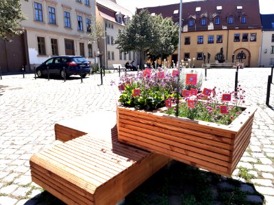 Halle Domplatz bench