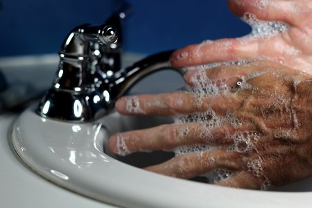 Hand washing man