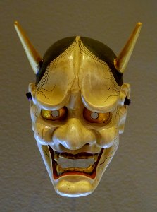 Hannya noh mask, Japan, Meiji period, carved wood, lacquer - Montreal Museum of Fine Arts - Montreal, Canada - DSC09555