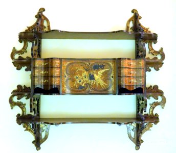 Hanging Cabinet, Europe, c. 1850, marquetry and mother-of-pearl - Brooklyn Museum - DSC09154