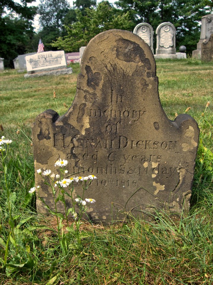 Hannah Dickson Tombstone, Hiland Cemetery, 2015-08-17, 01