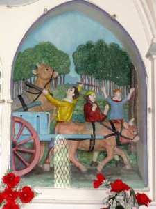Handel (Gemert-Bakel) Rijksmonument 518069 Ossenkapel, tableau met de ossen