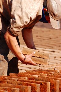 Dry brick construction photo