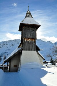 Snow swiss alps church photo
