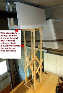 Handyman project -- A temporary box holds up section enabling drilling photo