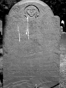 Hannah Brown tombstone (1768), South Burying Ground, Concord, Massachusetts