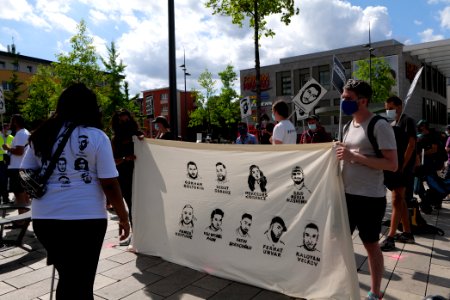Hanau attack memorial protest Hanau 2020-08-22 20