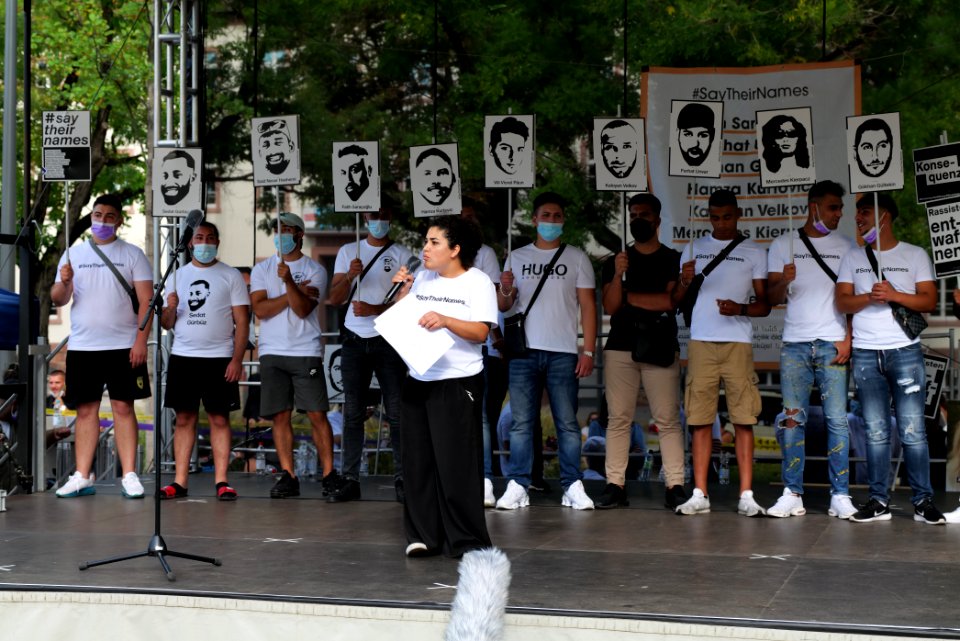 Hanau attack memorial protest Hanau 2020-08-22 stage 180
