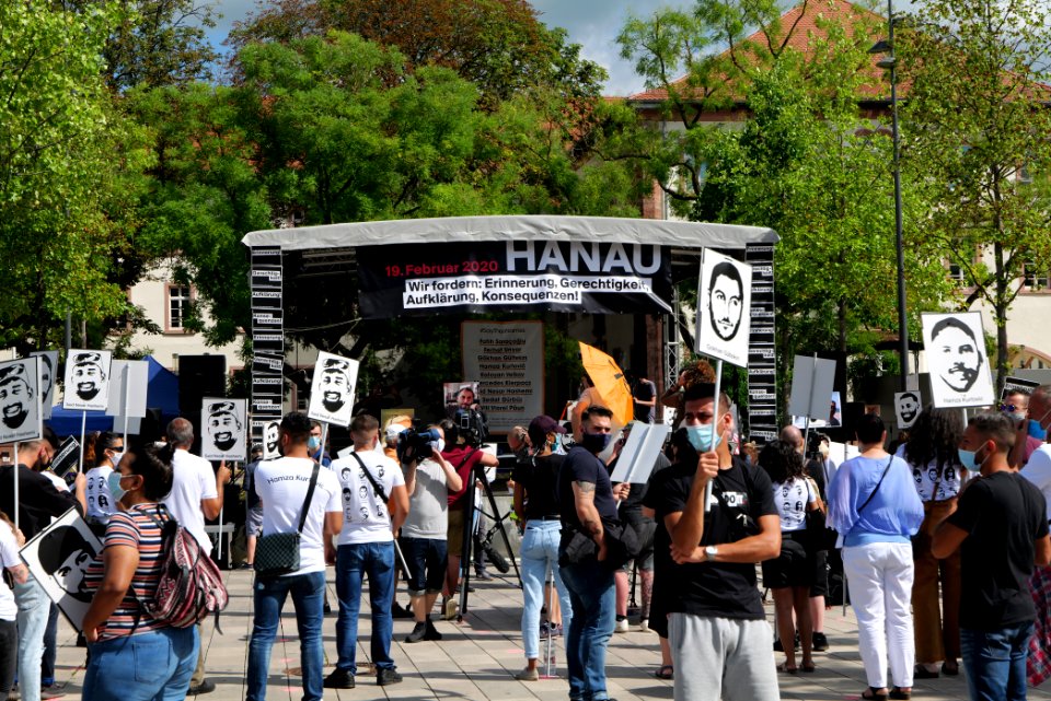Hanau attack memorial protest Hanau 2020-08-22 24
