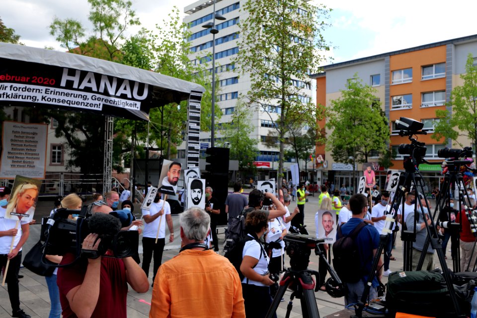 Hanau attack memorial protest Hanau 2020-08-22 17