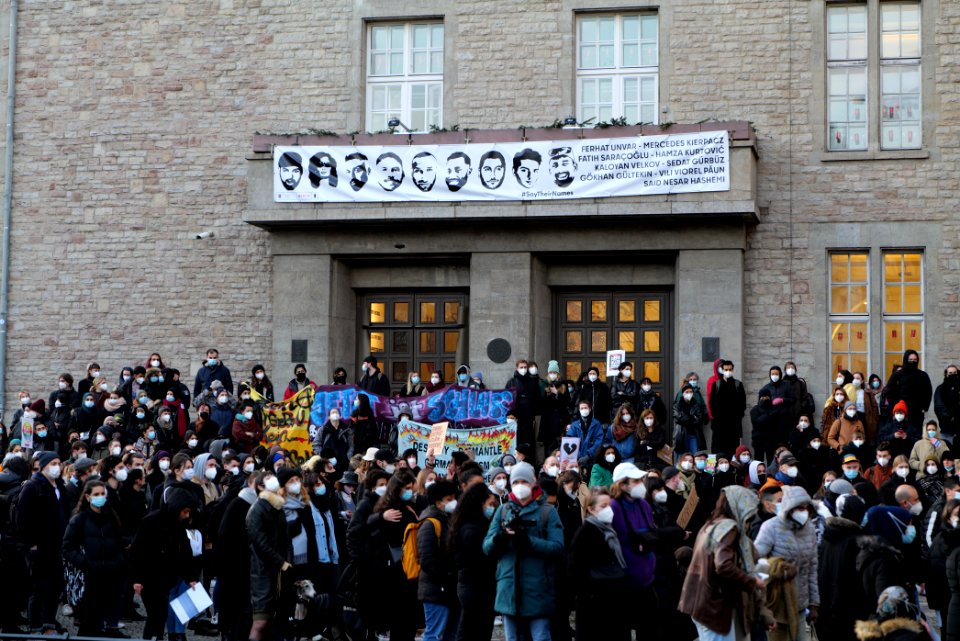 Hanau attack memorial protest Neukölln town hall 2021-02-19 85