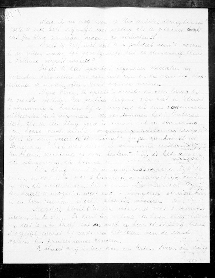 Handgeschreven brief van sergeant J Post (leg.nr. 304391, III-9 R.I, aan de re…, Bestanddeelnr 10174
