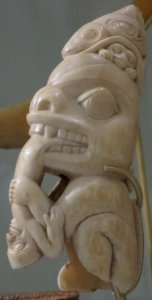 Haida sperm whale tooth carving, Alaska State Museum (Juneau) photo