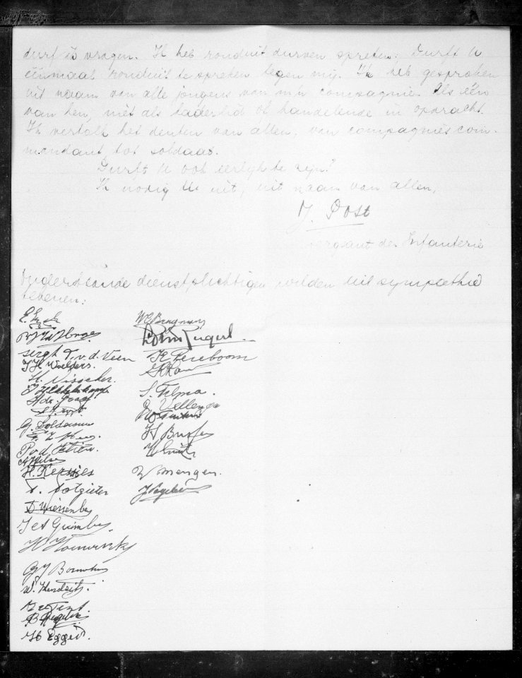 Handgeschreven brief van sergeant J Post (leg.nr. 304391, III-9 R.I, aan de re…, Bestanddeelnr 10175