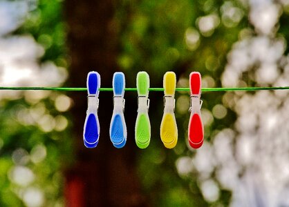 Clothespins leash colorful