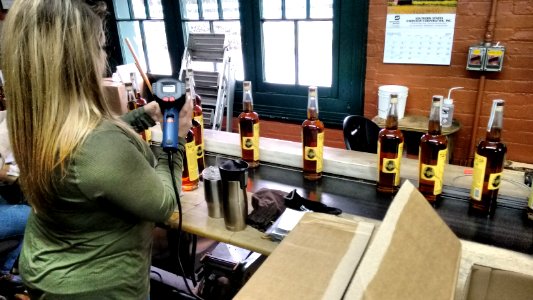 Hand bottling at Buffalo Trace