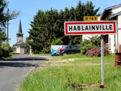 Hablainville (M-et-M) city limit sign