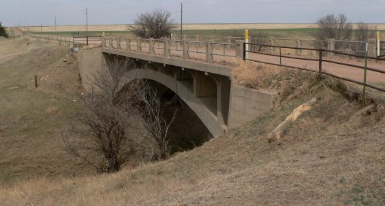 Hackberry Creek x 205 Rd bridge, from SW 1
