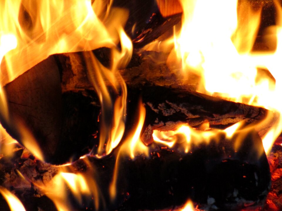 Warm winter fireplace
