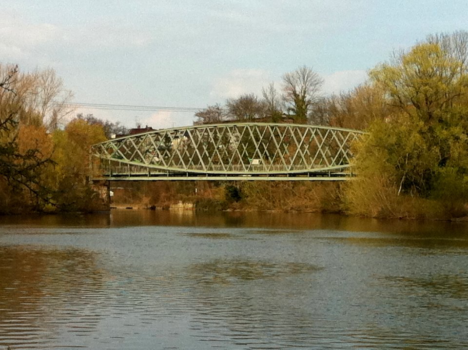 Harbor railway bridge in Halle (Saale) from the south