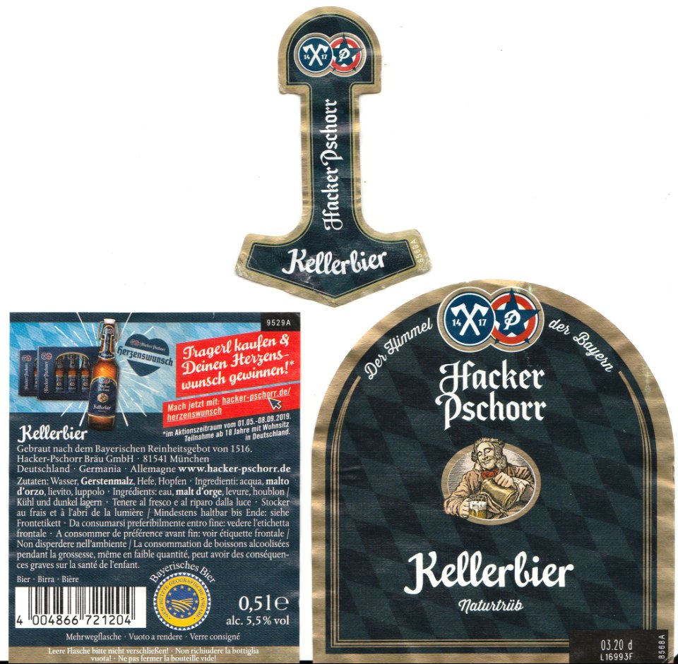 Hacker Pschorr - Kellerbier, naturtrüb, 2019