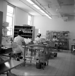 Hadassah universitair medisch centrum Ruimte waarin de voorraadadministratie is, Bestanddeelnr 255-4924