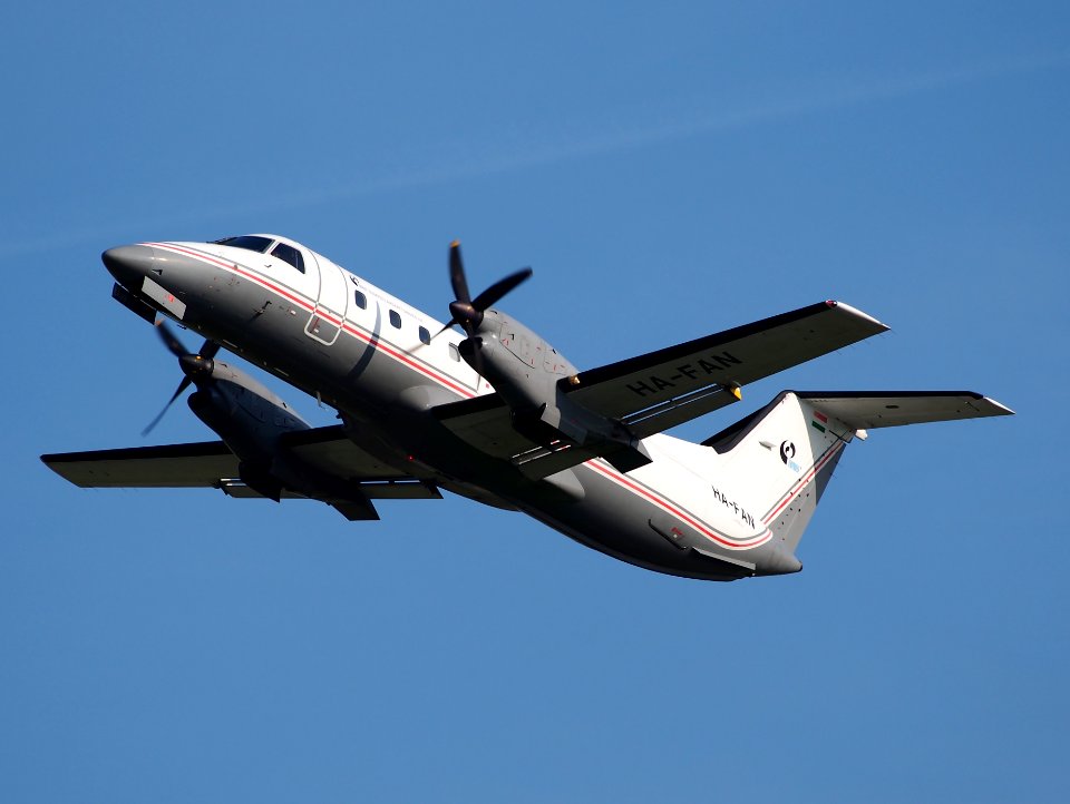 HA-FAN BASe - Budapest Aircraft Service Embraer EMB-120 Brasilia takeoff from Schiphol (AMS - EHAM), The Netherlands, 17may2014